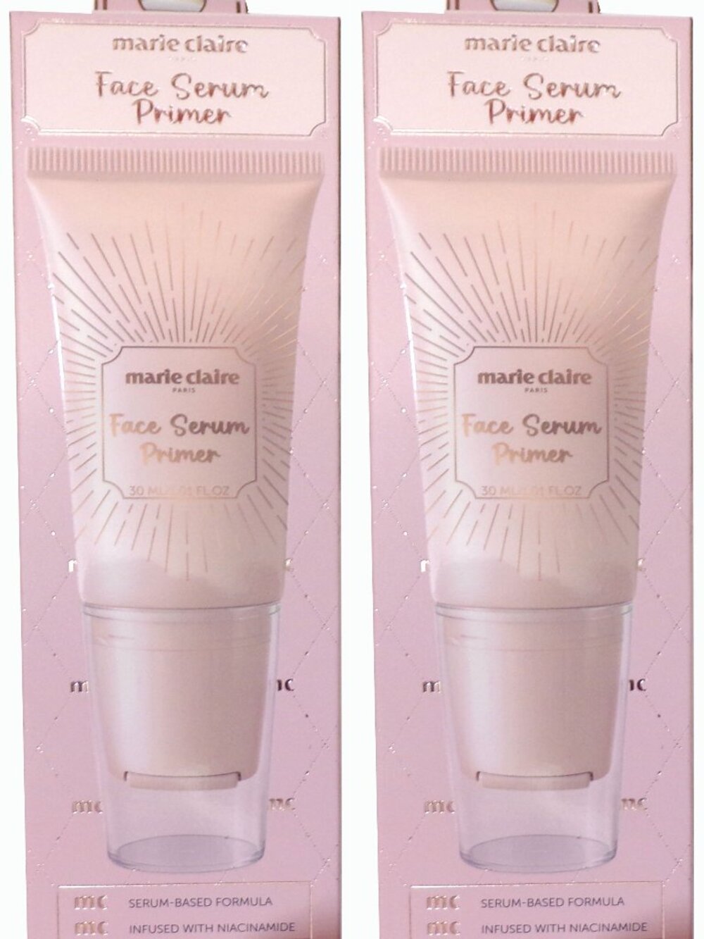 Marie Claire Paris Face Serum Primer Infused with Niacinamide 2-Pack, 2.02 fl